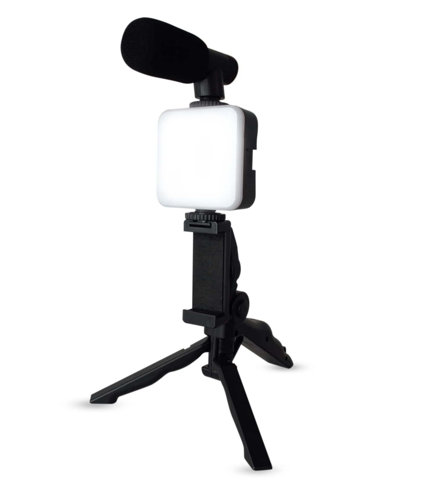 AY-49 Video Making Kit Wireless Remote Control Vlogging Tripod Microphone, Led Light, Mobile Holder All-In-One in