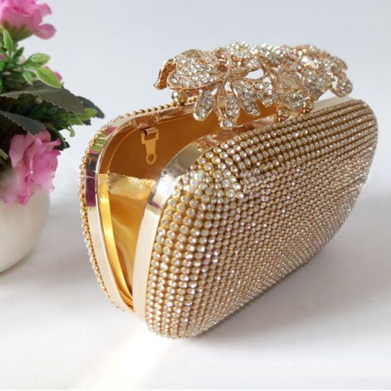 Diamante Clutch Bag Ladies Sparkly Rhinestone Purse Wallet Handy Bag Party Bridal Prom Wedding
