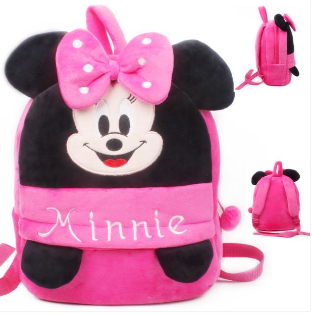 Minnie Mouse Plush Backpack Baby Small Mickey Mouse Backpack Cute Early Education Garden Cartoon Toy Bag 1-3 Year Old Kids