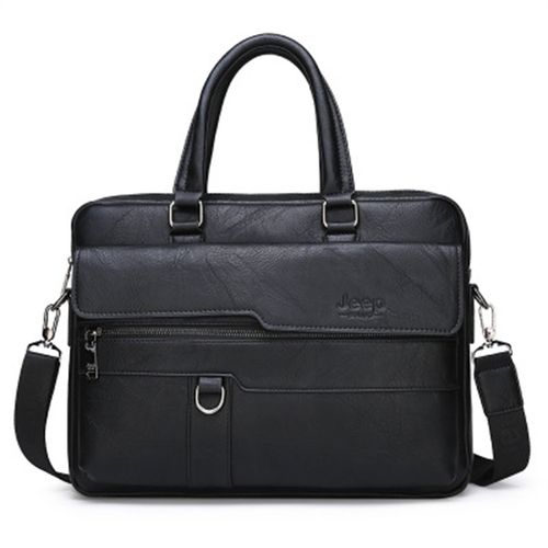 JEEP BULUO Men's Business Handbag Hot Large Capacity Leather Briefcase Bags For Man 13.3 inches Laptop Work Travel Bag