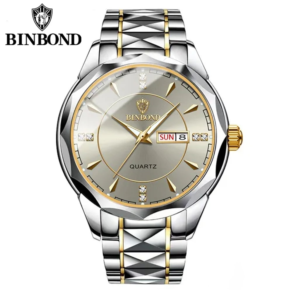 Two Tone Binbond Silver Prism Dial Watch