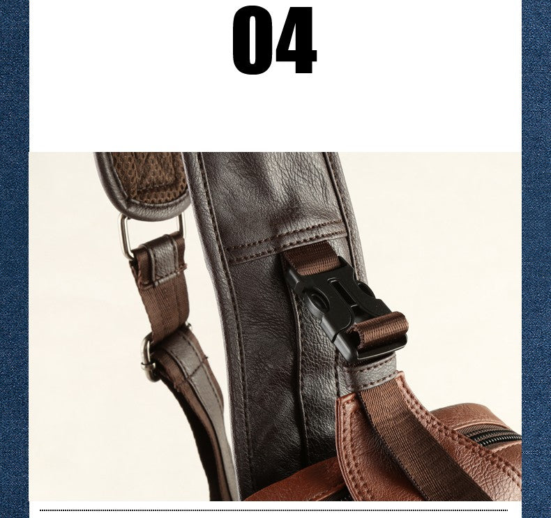 Trend Of Korean Men shoulder bag student PU Leather crossbody Oblique single shoulder bags Movement Iapd Package