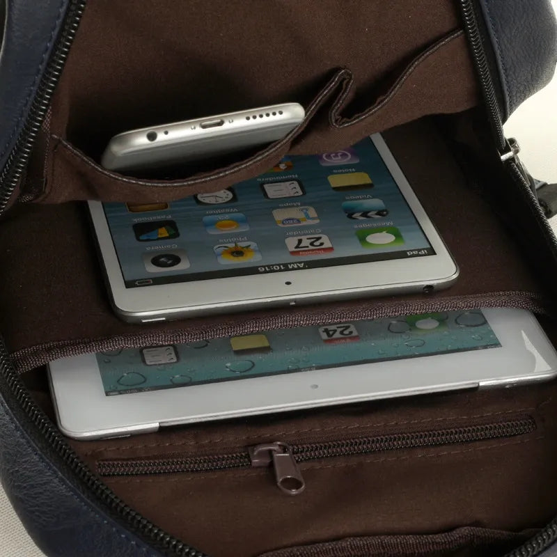 Trend Of Korean Men shoulder bag student PU Leather crossbody Oblique single shoulder bags Movement Iapd Package