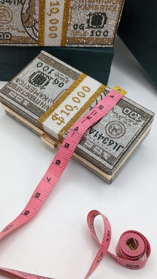 Dollar Clutch Purse for Women from Covelin, Rhinestone Evening Handbag Money Bag