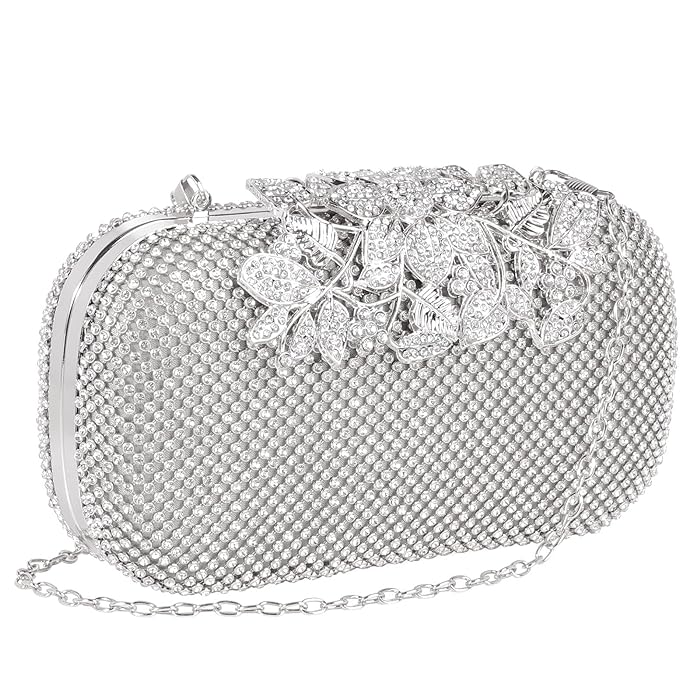 Diamante Clutch Bag Ladies Sparkly Rhinestone Purse Wallet Handy Bag Party Bridal Prom Wedding