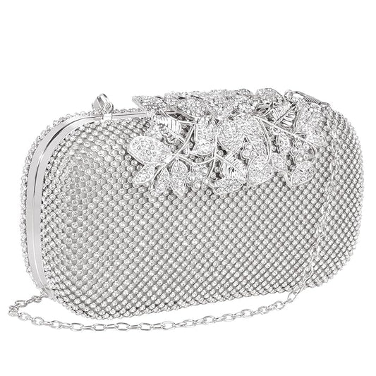 Diamante Clutch Bag Ladies Sparkly Rhinestone Purse Wallet Handy Bag Party Bridal Prom Wedding