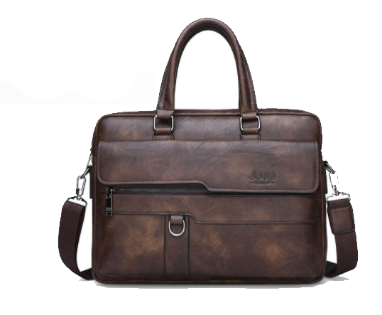 JEEP BULUO Men's Business Handbag Hot Large Capacity Leather Briefcase Bags For Man 13.3 inches Laptop Work Travel Bag