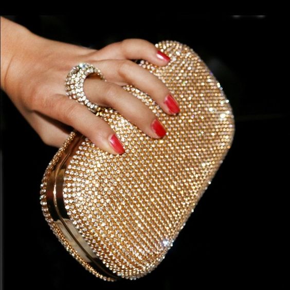 Diamante Clutch Bag Ladies Sparkly Rhinestone Purse Wallet Handy Bag Party Bridal Prom Wedding