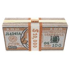 Dollar Clutch Purse for Women from Covelin, Rhinestone Evening Handbag Money Bag