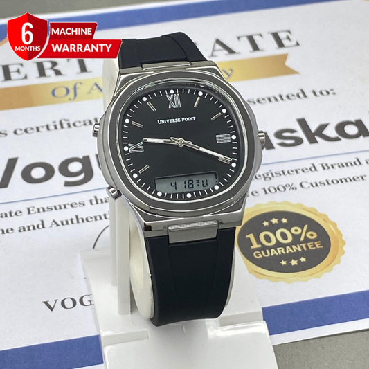 Black Silver Slim Balloon Universe Point Watch