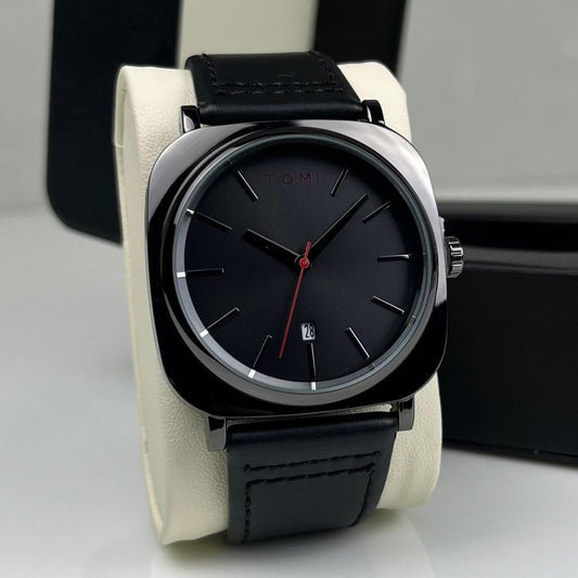 TOMI T-084 Men's Watch Quartz Date Leather Strap