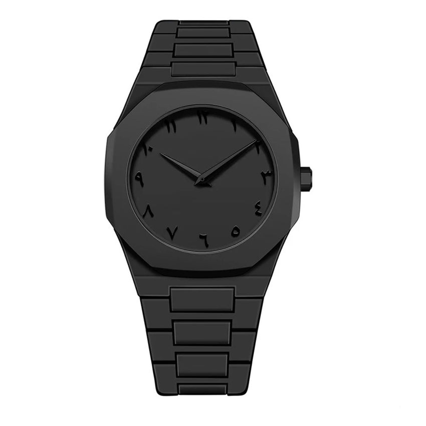 Black Aura Quartz Watch – Stylish Analog Watch for Men & Boys