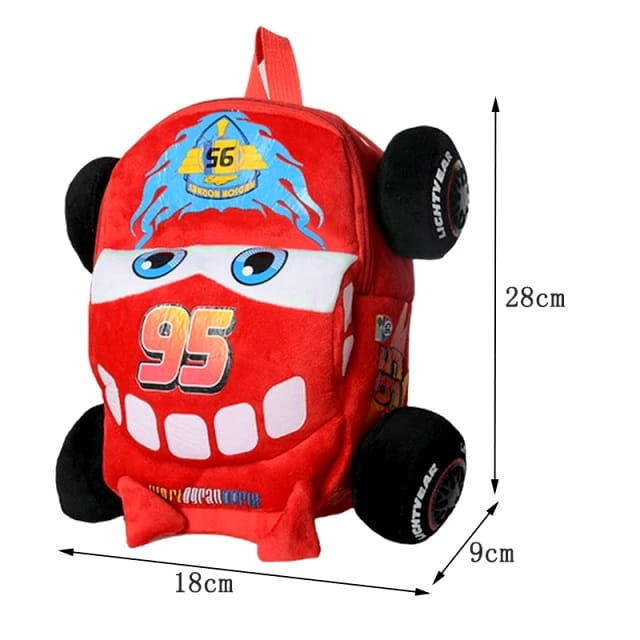 New Disney Cartoon Car Plush Toy Kids Primary School Backpacks Children Boy Girl School Bag
