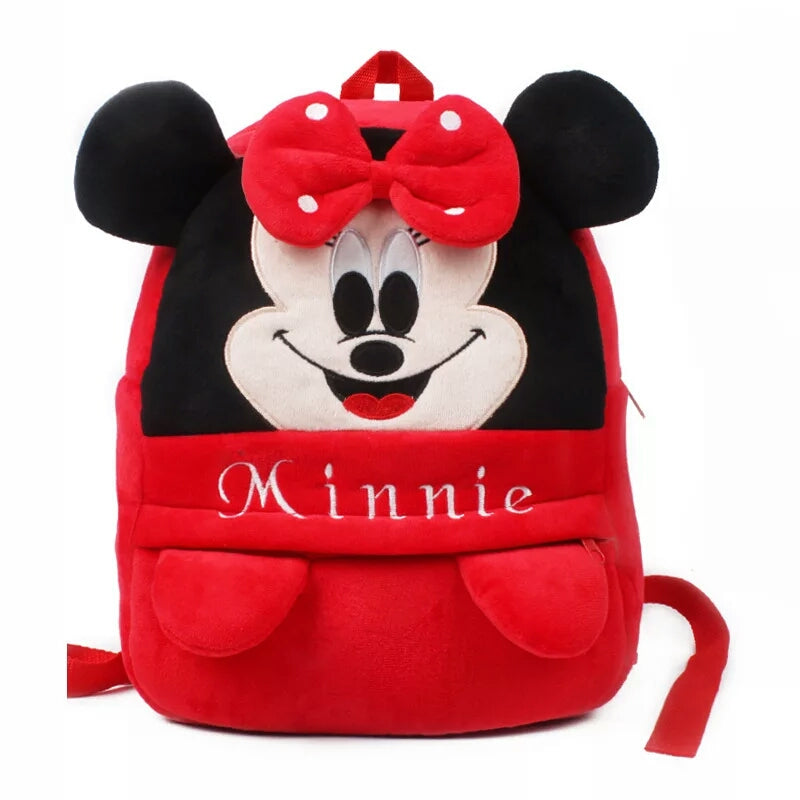 Minnie Mouse Plush Backpack Baby Small Mickey Mouse Backpack Cute Early Education Garden Cartoon Toy Bag 1-3 Year Old Kids