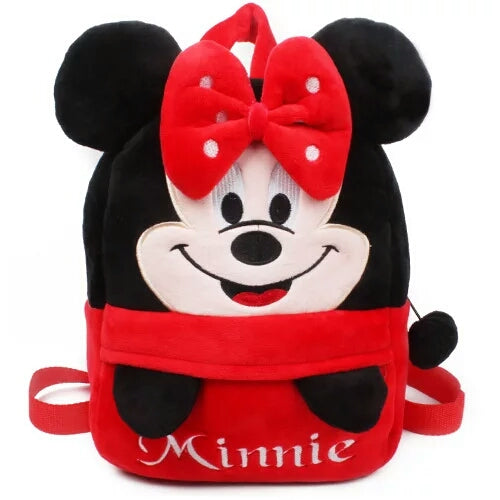Minnie Mouse Plush Backpack Baby Small Mickey Mouse Backpack Cute Early Education Garden Cartoon Toy Bag 1-3 Year Old Kids